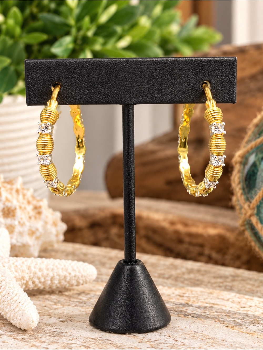 David Markstein 0.60 cttw Lab Grown Diamond Couture Station Hoops 925 STERLING